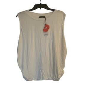 NWT Cider Brand Women's Cream Color Sleeveless Tank Top Shirred Size 3X